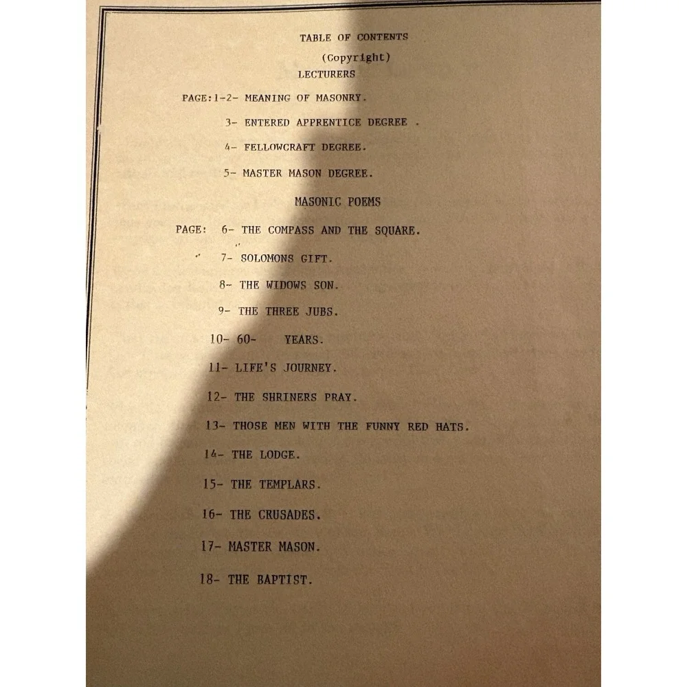 Free & Accepted Masons Masonic Poems & Lectures Spiral Bound 2008 Stony Point NY